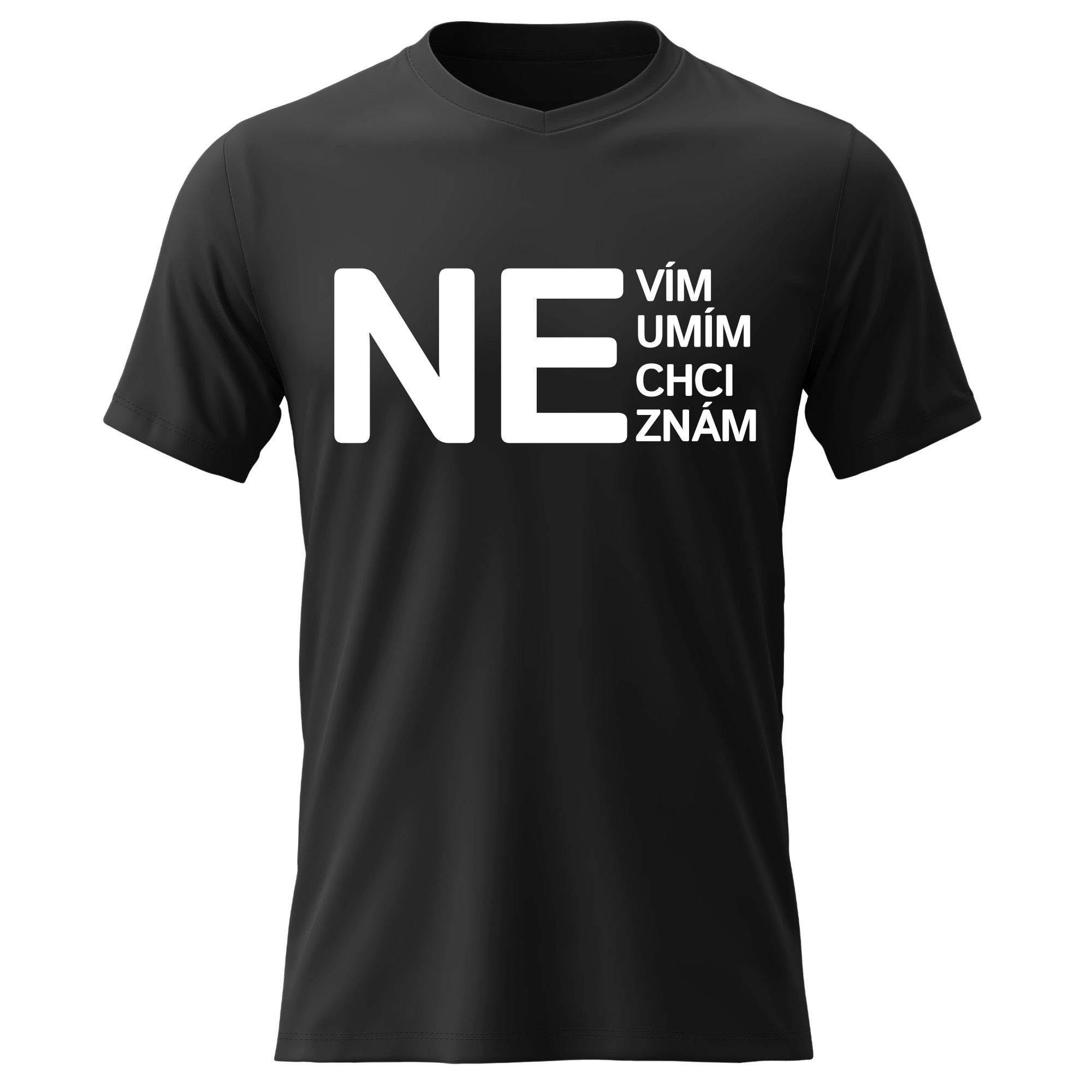 Dámské bavlněné tričko s potiskem - NE - černé Velikost: L