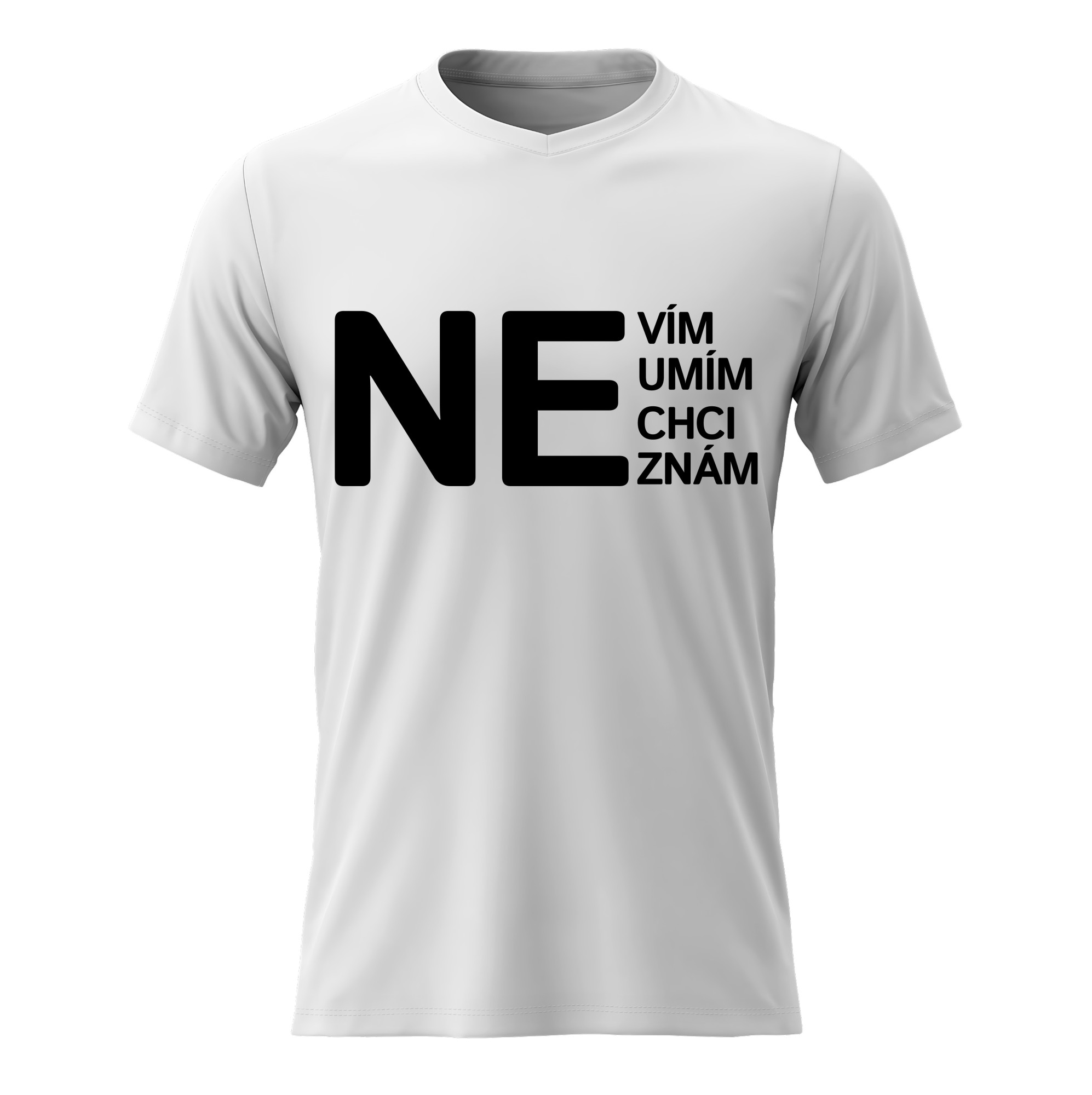 Dámské bavlněné tričko s potiskem - NE - bílé L