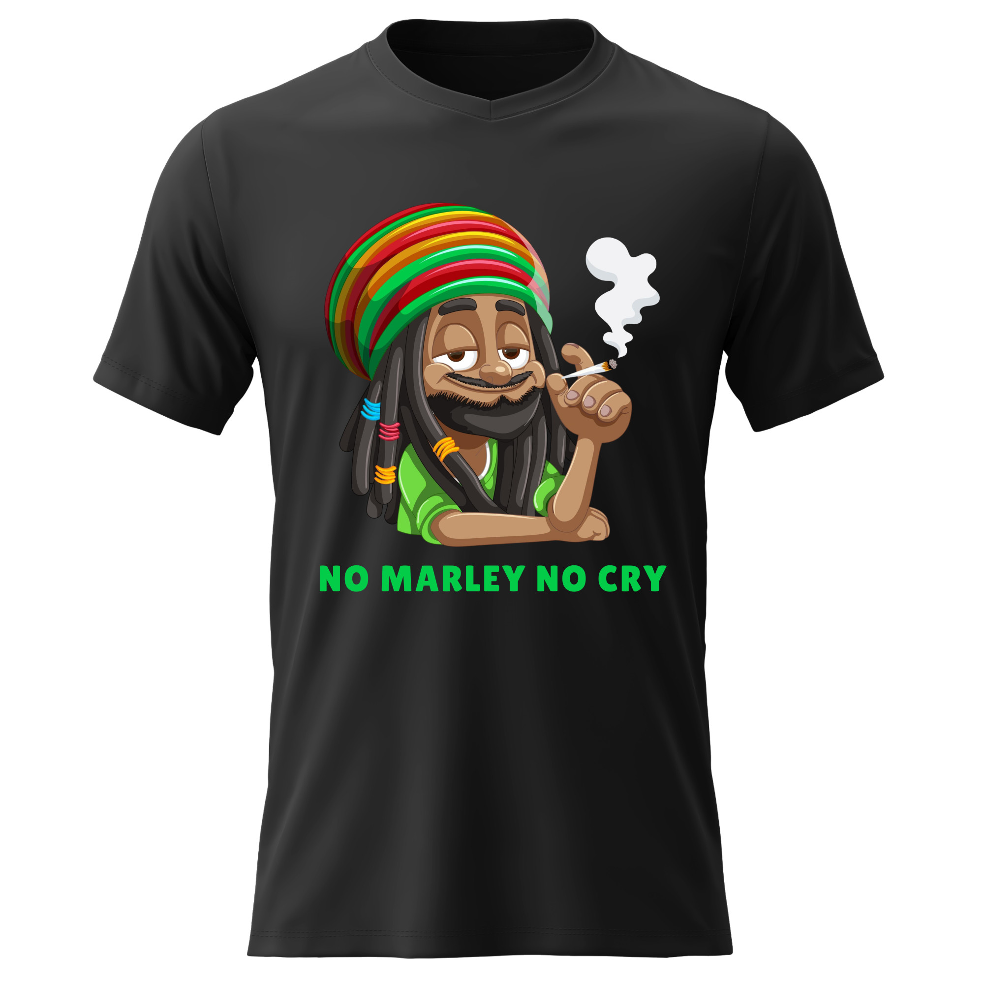 Pánské bavlněné tričko s potiskem - BOB MARLEY - černé Velikost: XXL