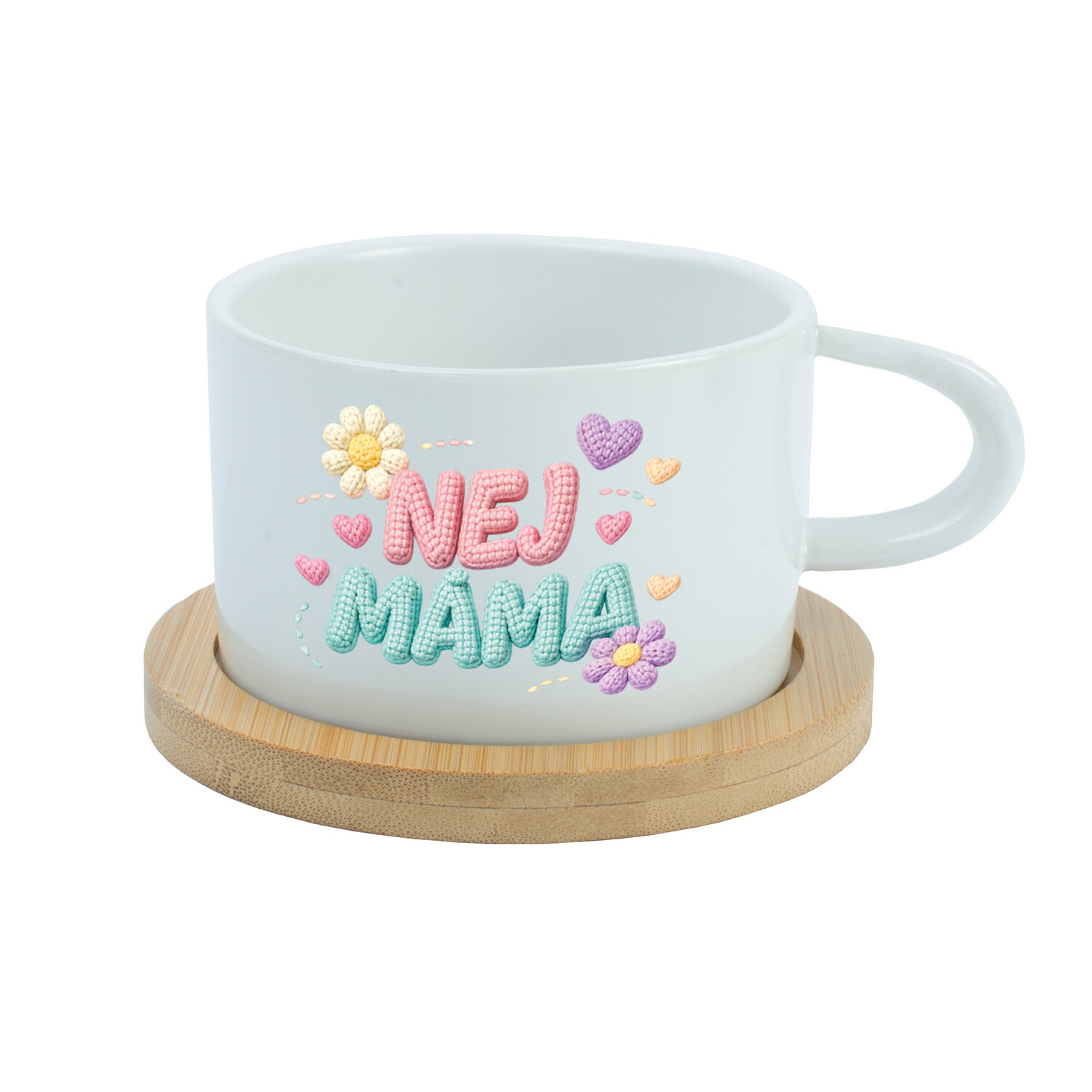 NEJ MÁMA - bílý hrníček makronka 200 ml