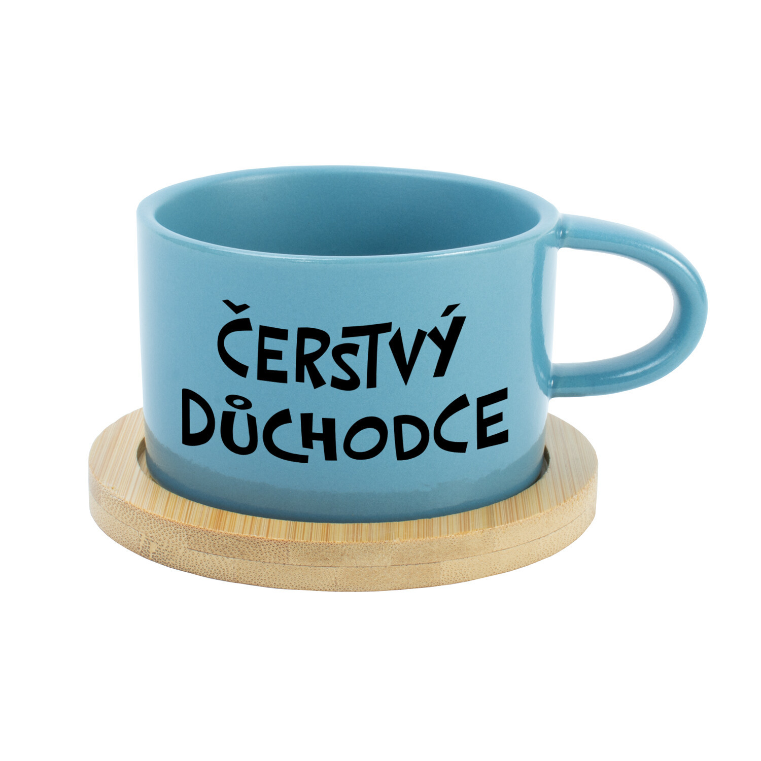 ČERSTVÝ DŮCHODCE - modrý hrníček makronka 200 ml