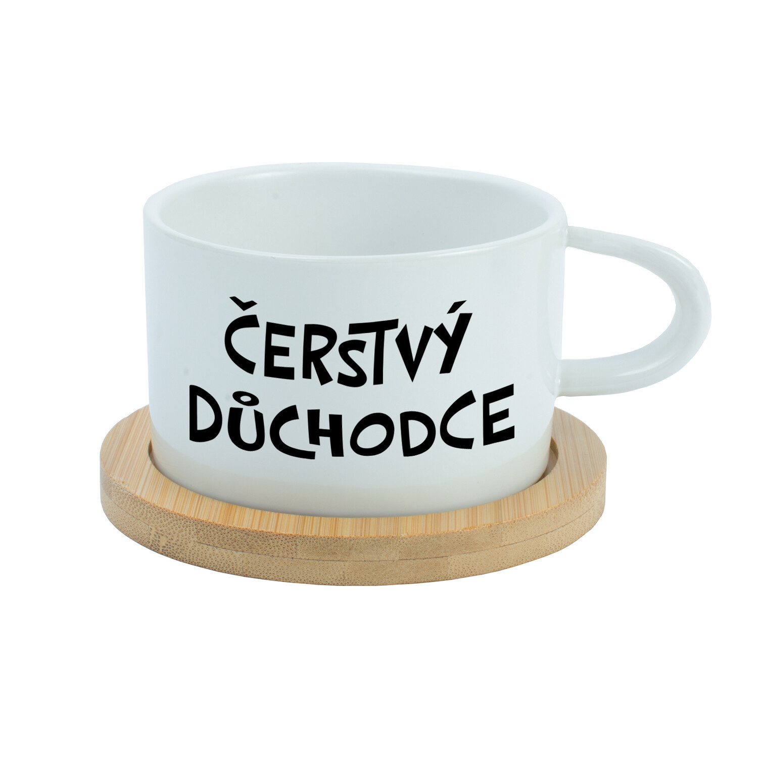 ČERSTVÝ DŮCHODCE - bílý hrníček makronka 200 ml