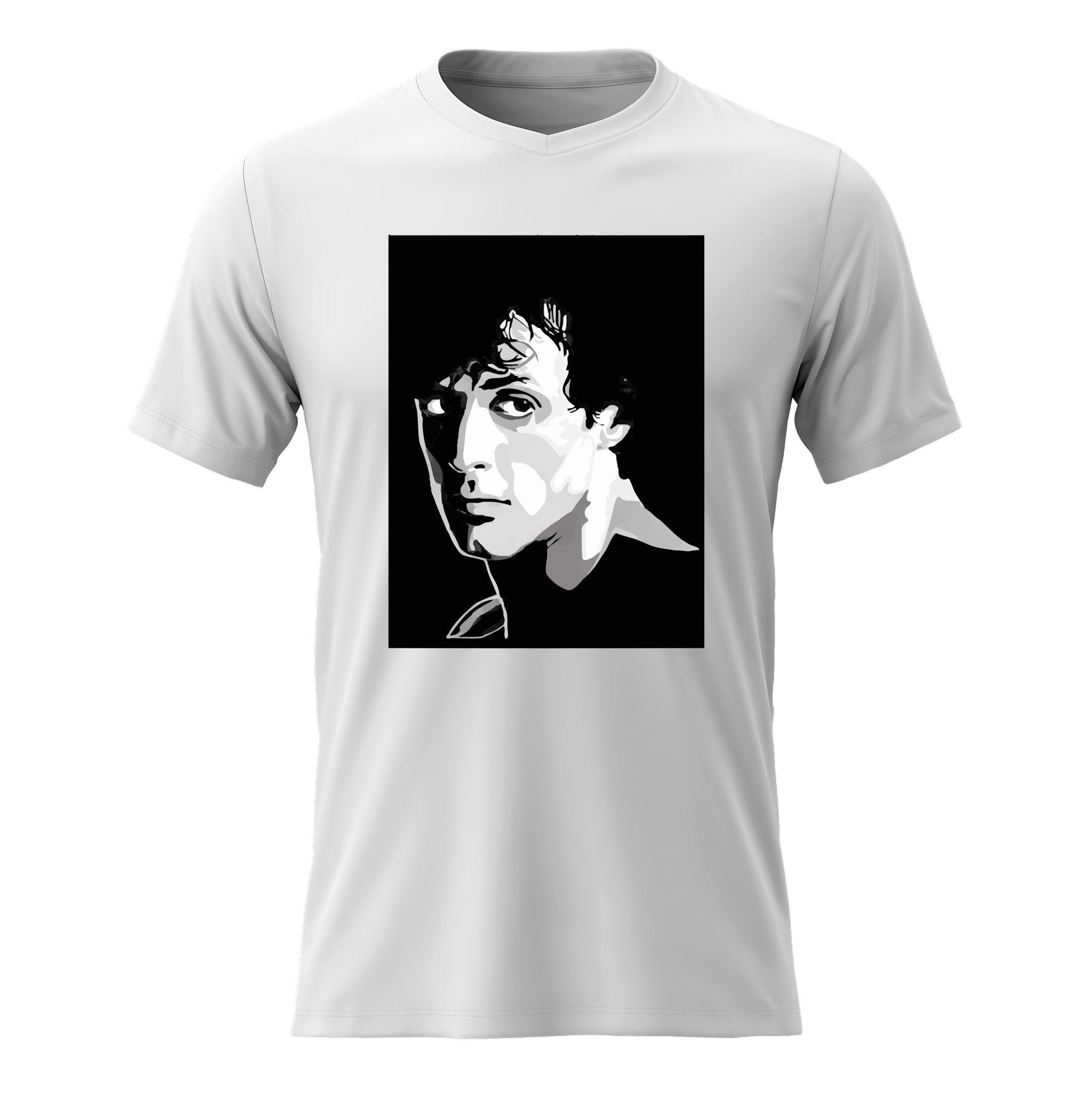 Pánské bavlněné tričko s potiskem - ROCKY BALBOA - bílé Velikost: XXL