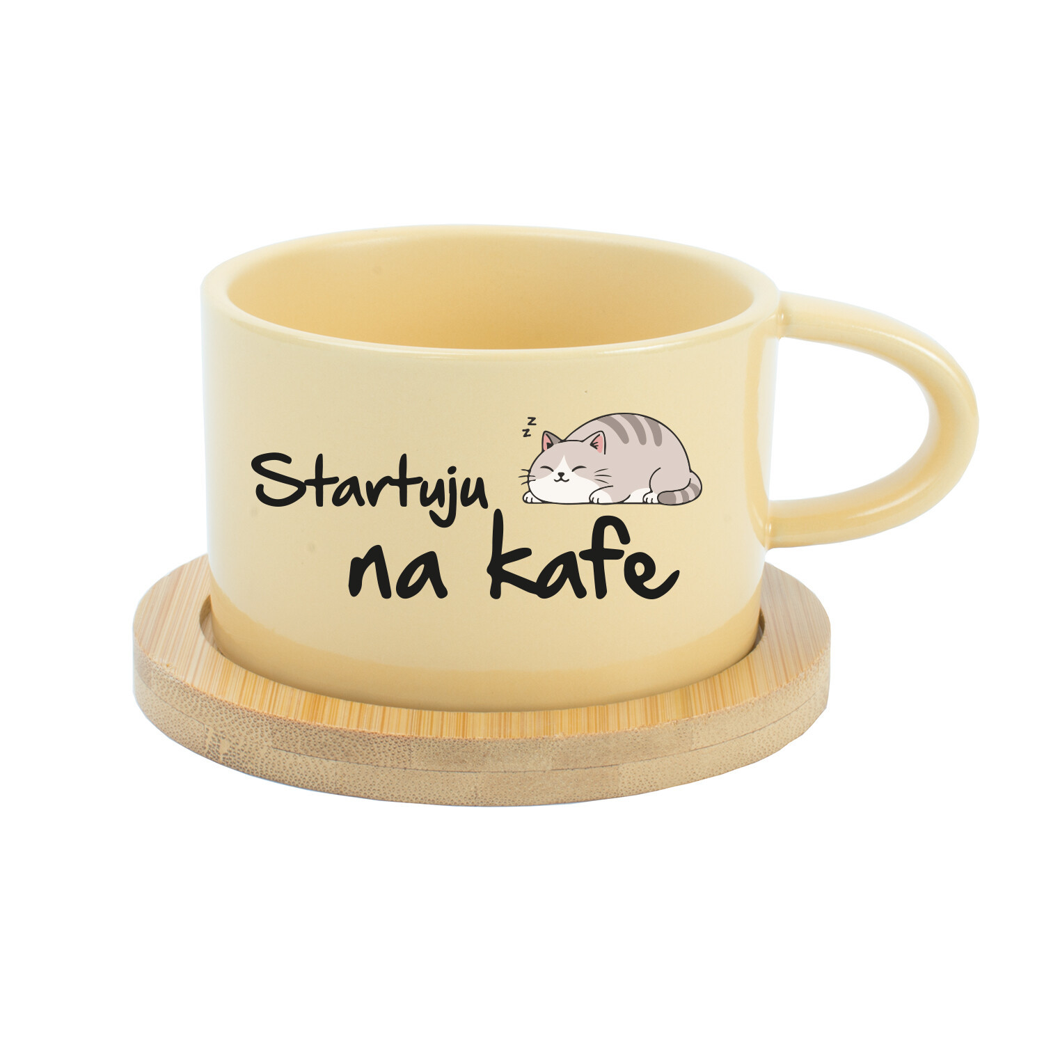 STARTUJU NA KAFE - žlutý hrníček makronka 200 ml