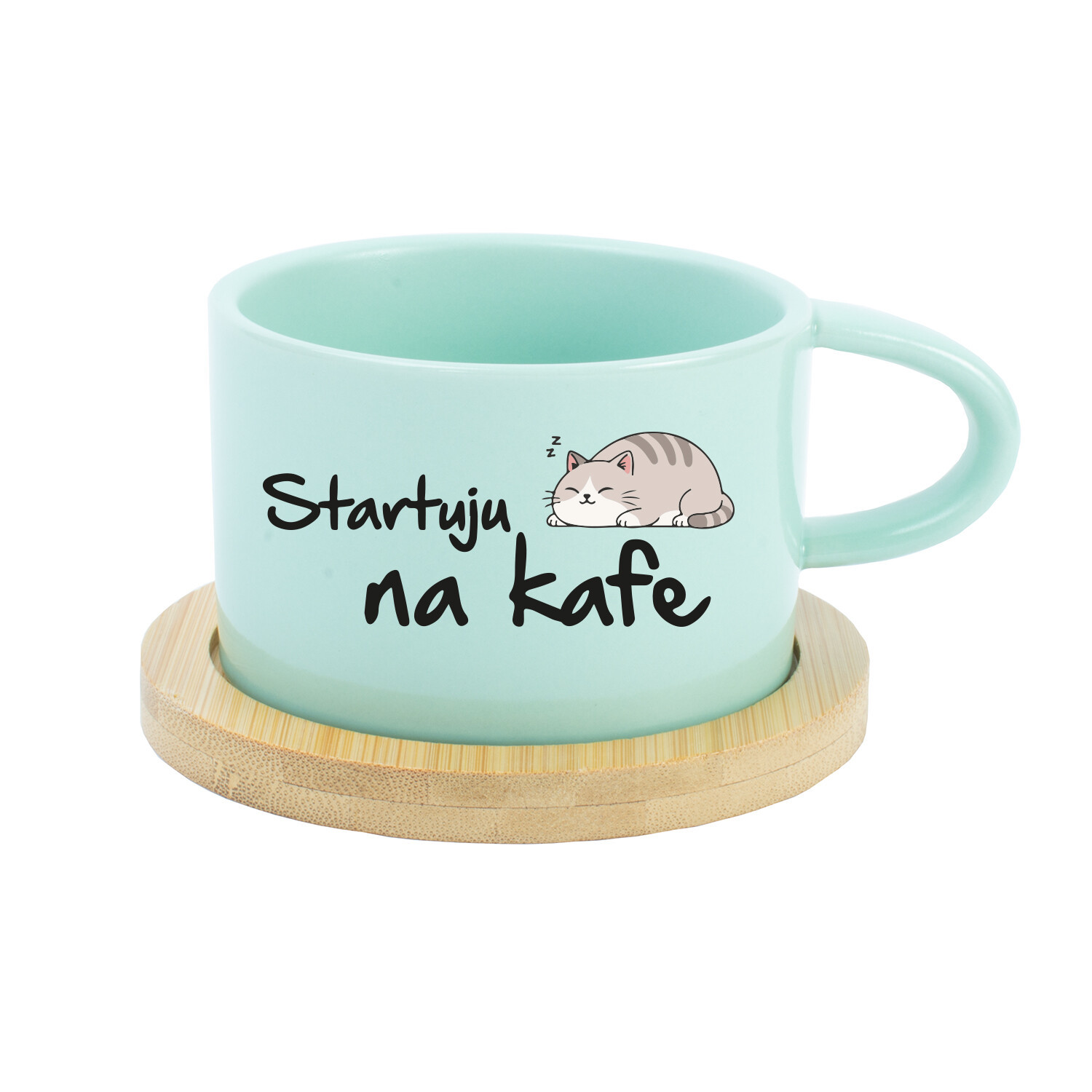 STARTUJU NA KAFE - mint hrníček makronka 200 ml
