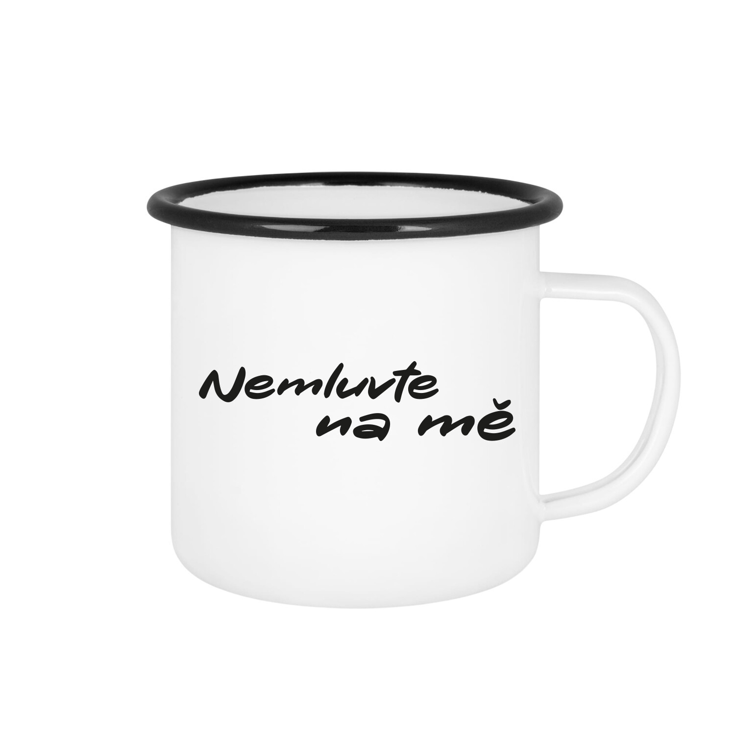 NEMLUVTE NA MĚ - bílý plecháček 350 ml