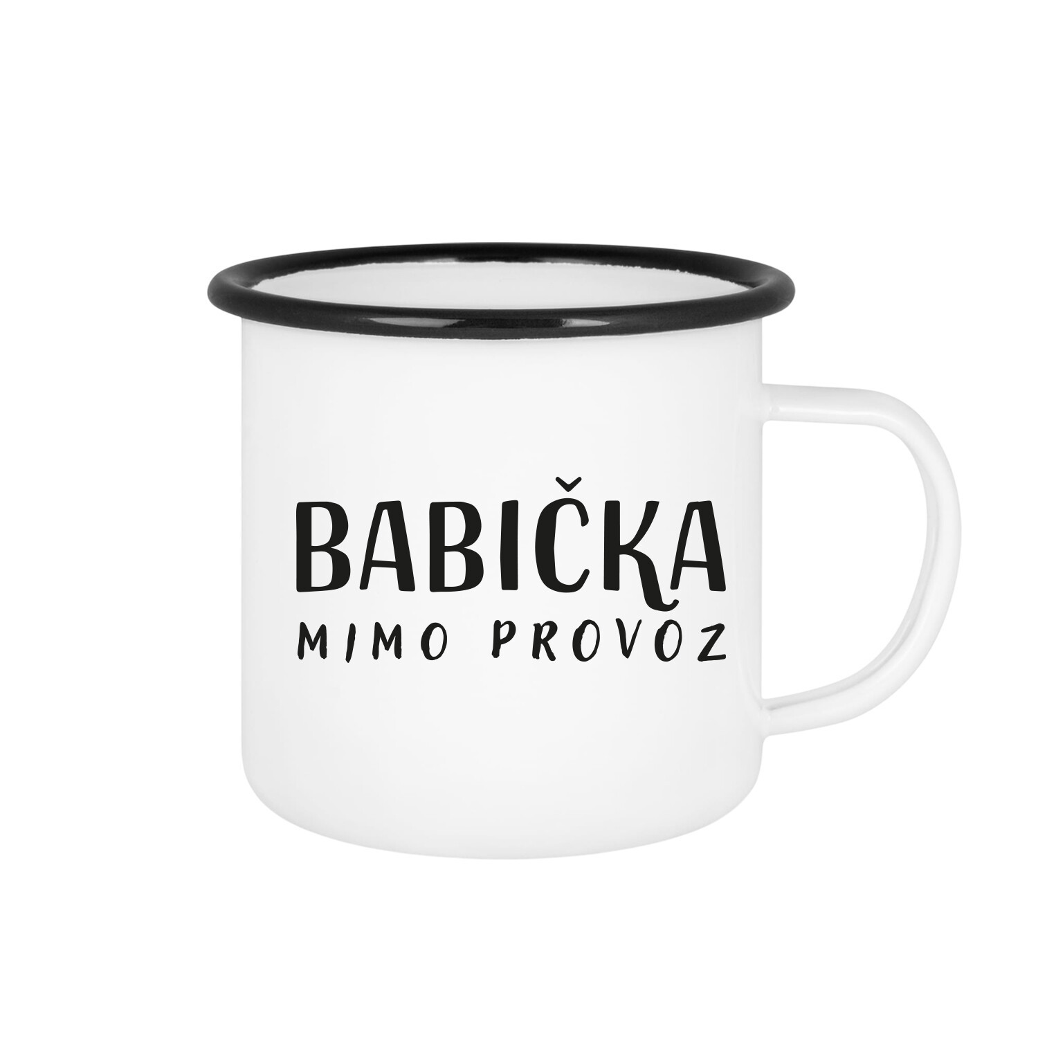 BABIČKA MIMO PROVOZ - bílý plecháček 350 ml