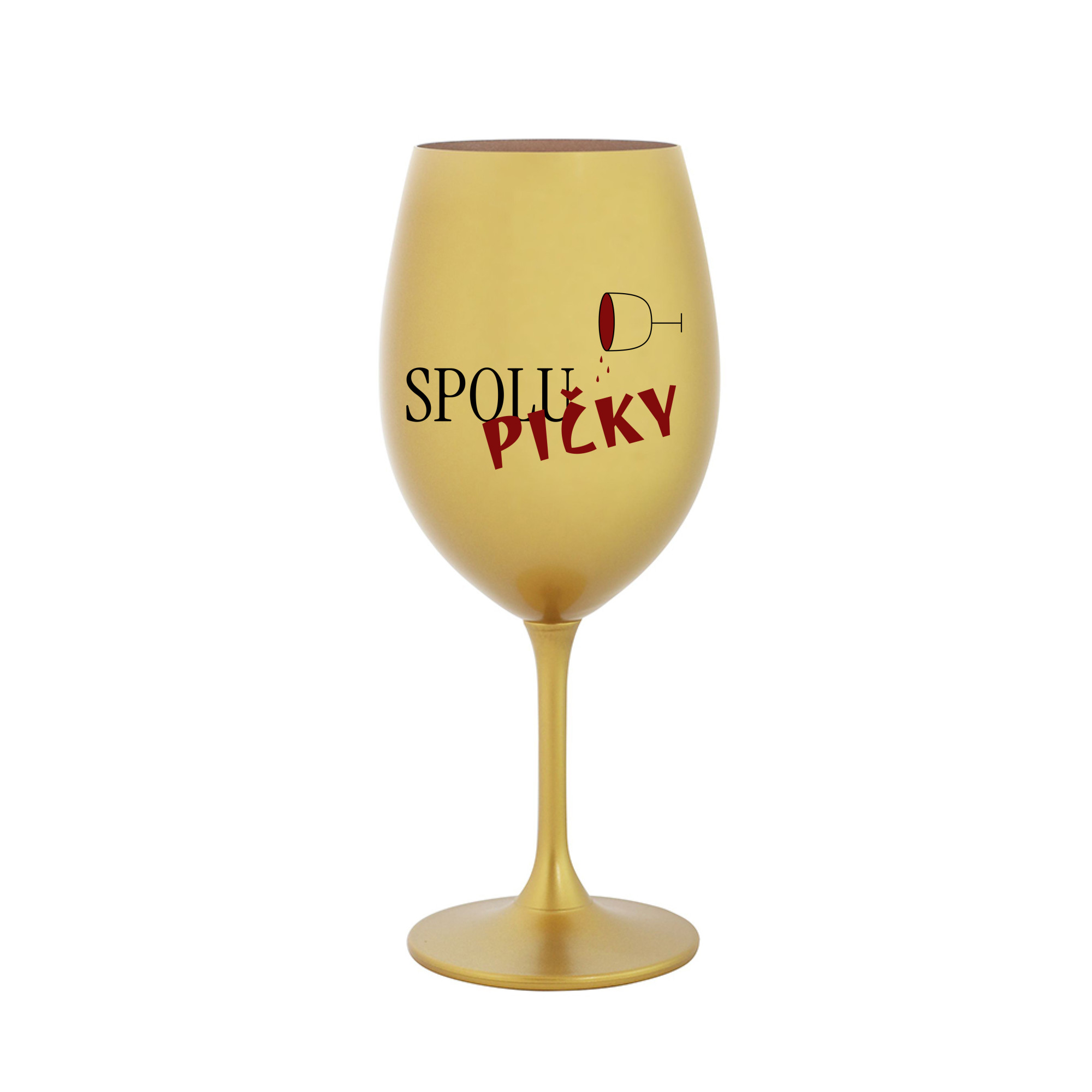 SPOLUPIČKY - zlatá sklenice na víno 350 ml