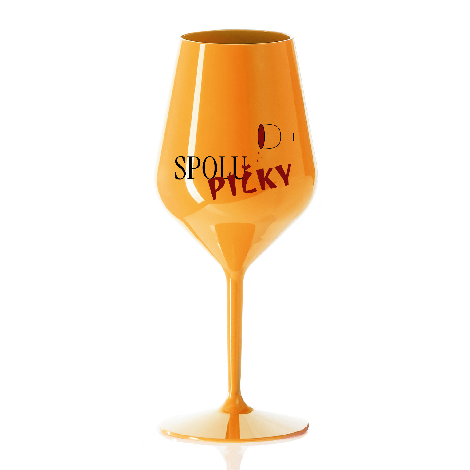 SPOLUPIČKY – oranžová nerozbitná pohár na víno 470 ml