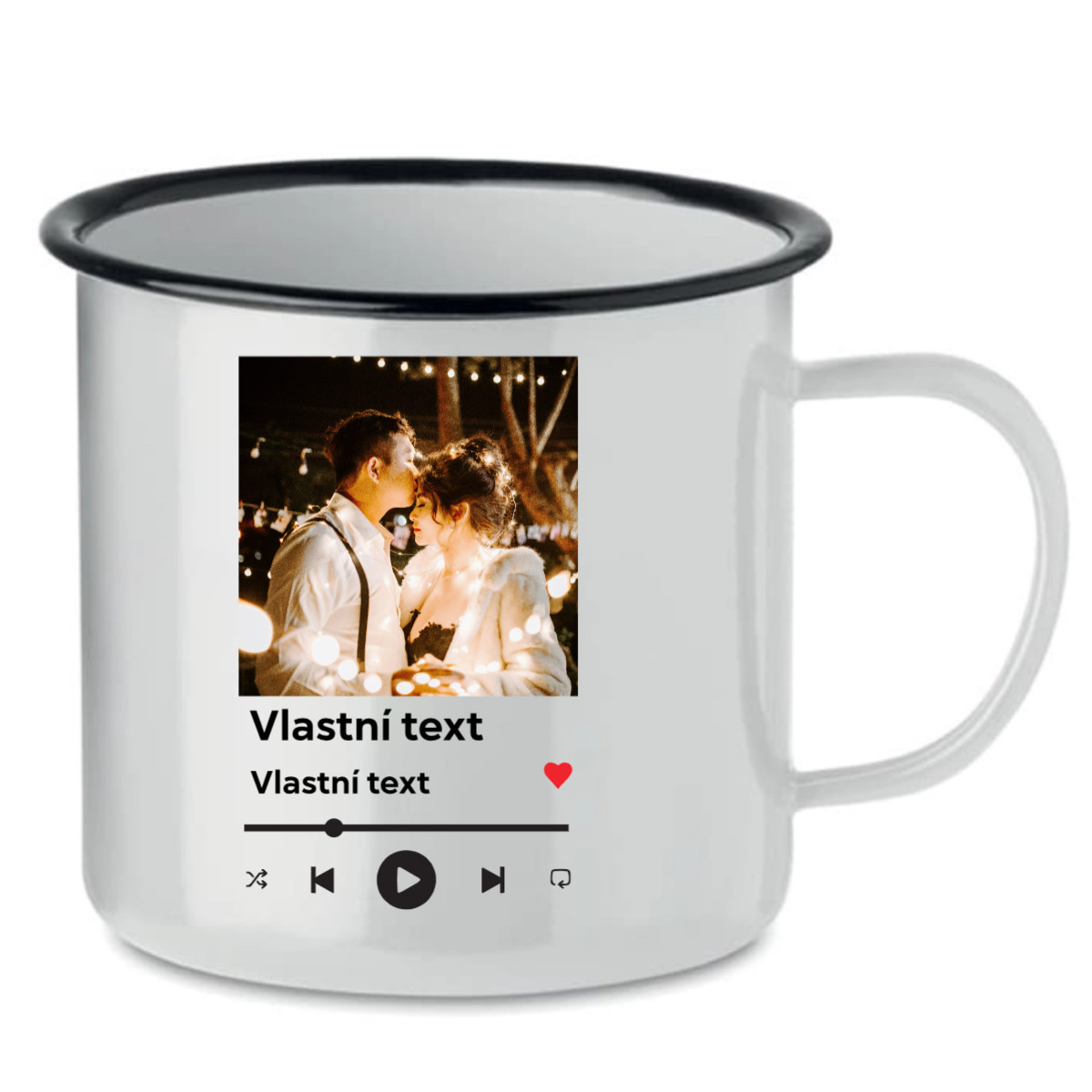 Personalizovaný retro plecháček s motivem přehrávače