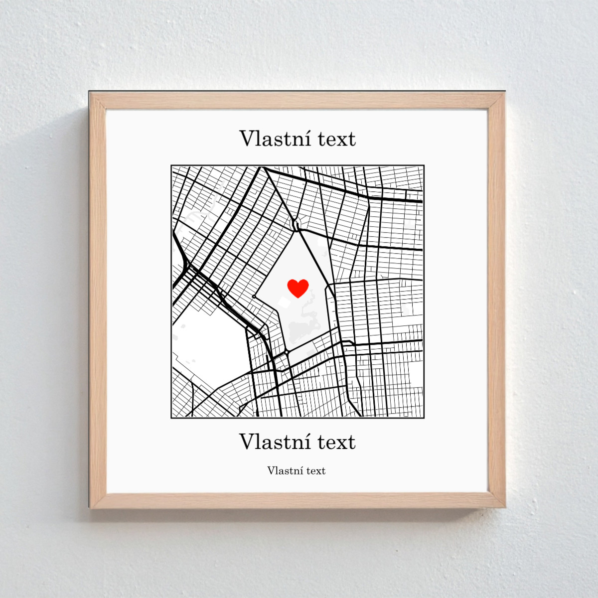 Personalizovaný magický fotorámik – štvorcový 20x20 – mapa