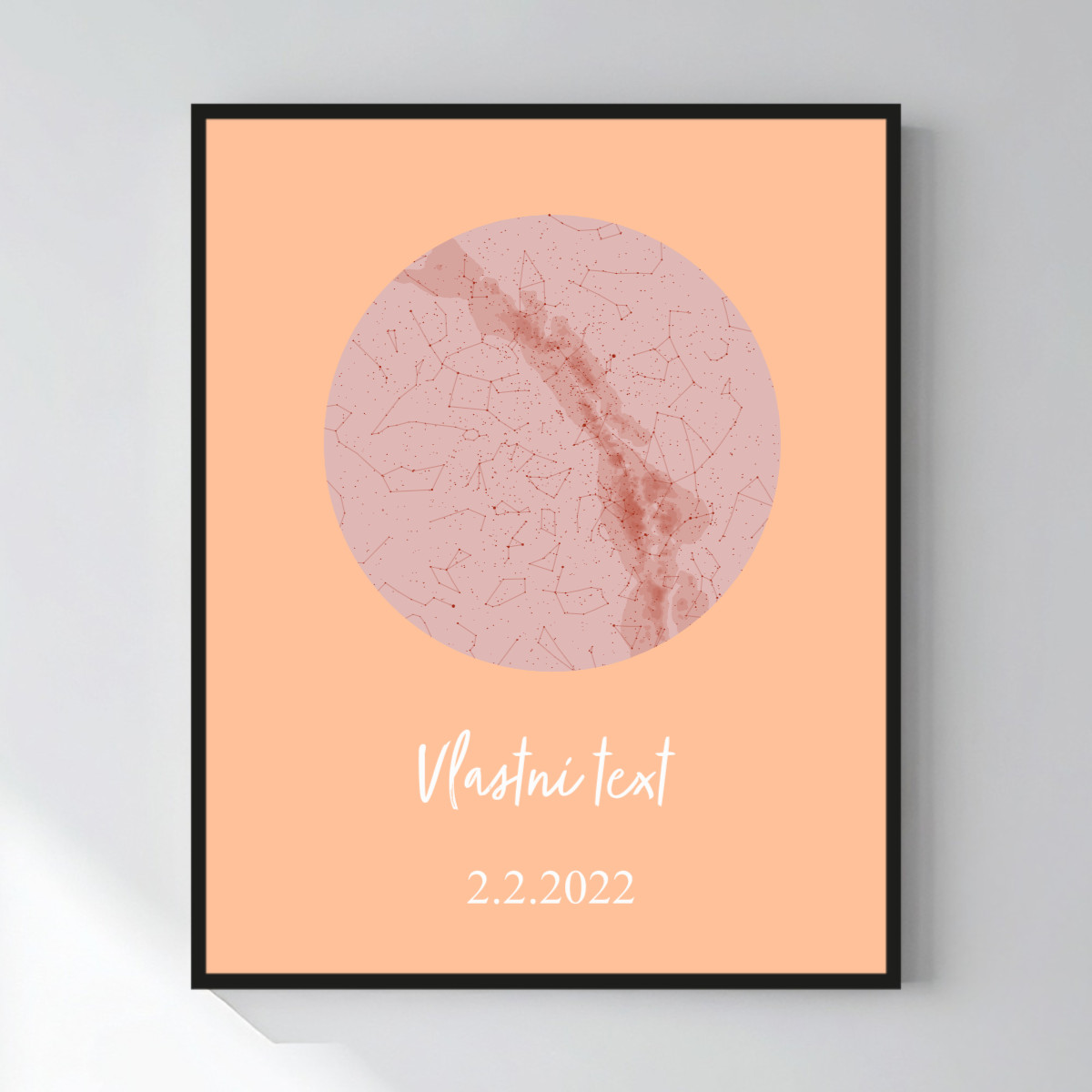 Personalizovaný magický fotoobraz v rámu - 40x50 - hvězdná mapa