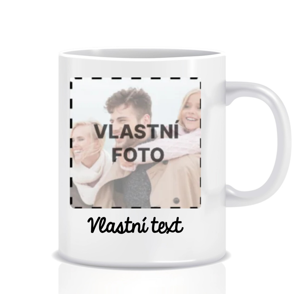 Personalizovaný klasický biely keramický hrnček s objemom 300 ml s fotografiou