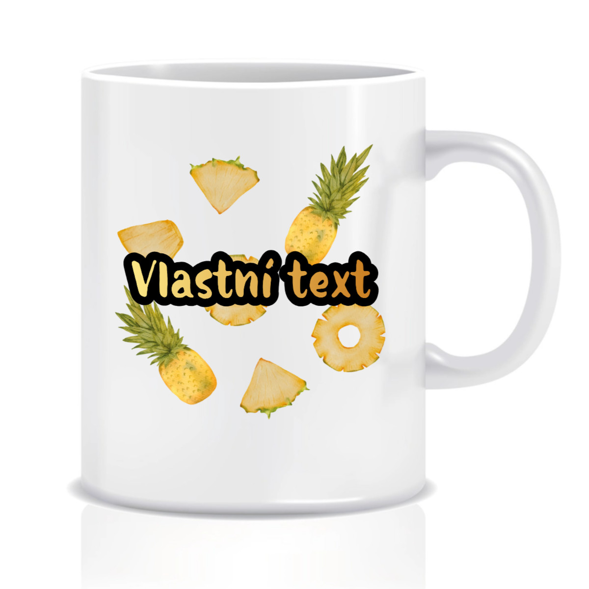 Personalizovaný klasický biely keramický hrnček s objemom 300 ml s letným ovocím