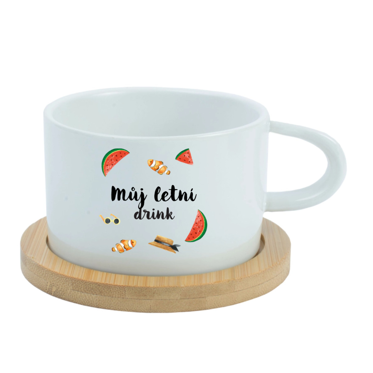 Personalizovaný keramický hrníček "MAKRONKA" s letním mixem