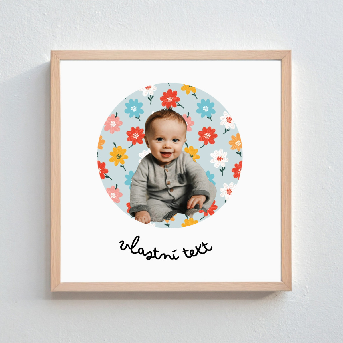 Personalizovaný magický fotorámik – štvorcový 20x20 – výrez fotografie na podklade
