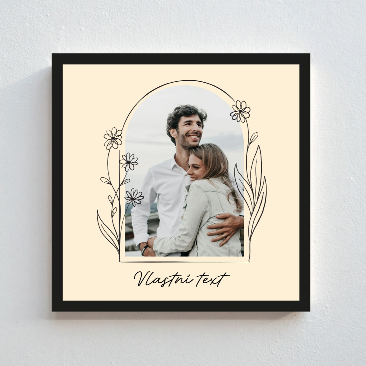 Personalizovaný magický fotob obraz v ráme – štvorcový 20x20 – kvetinový rám