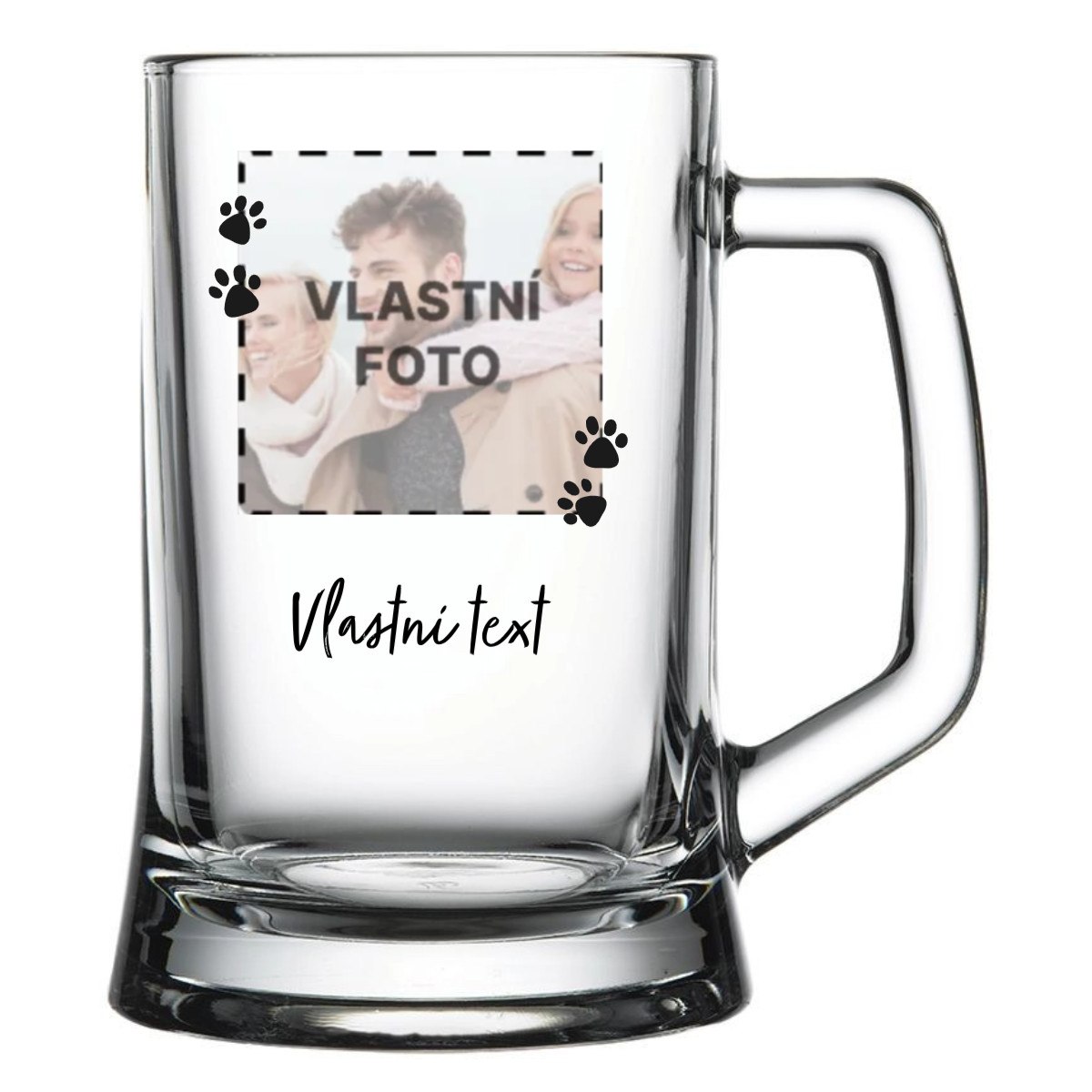 Personalizovaný pohár na pivo s fotografiou domáceho maznáčika a textom