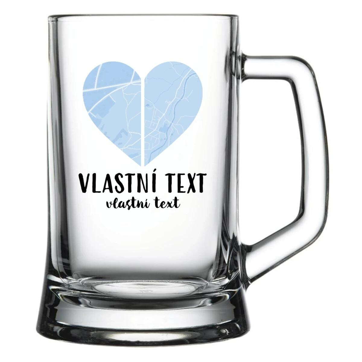 Personalizovaný pohár na pivo – Dve miesta, jedno srdce