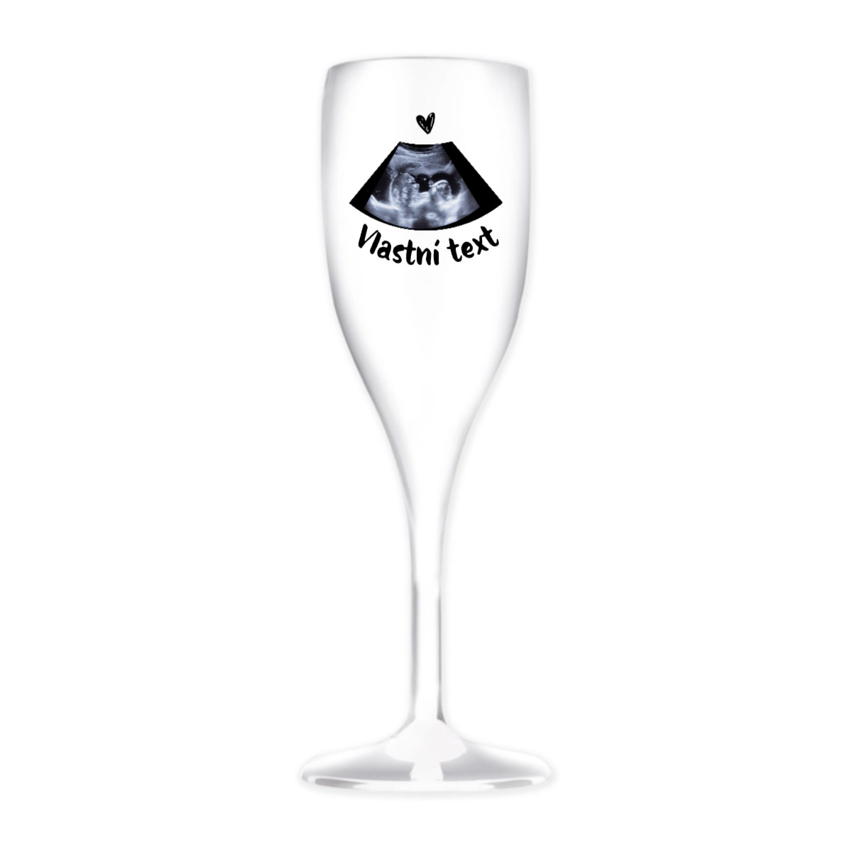 Personalizovaná nerozbitná pohár na prosecco s ultrazvukom