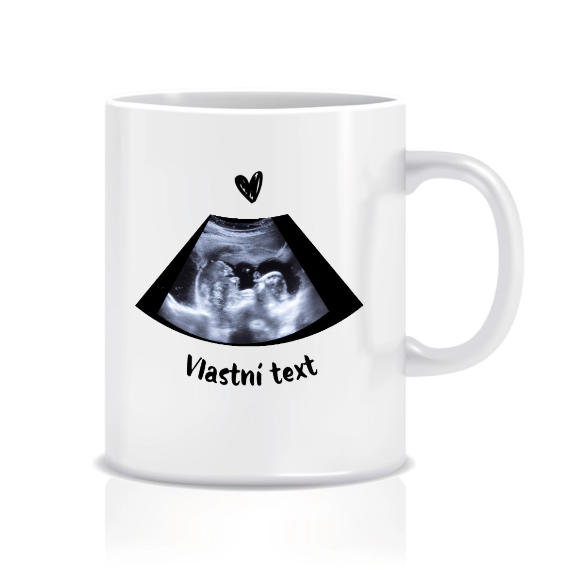 Personalizovaný klasický bílý keramický hrníček 300 ml s ultrazvukem