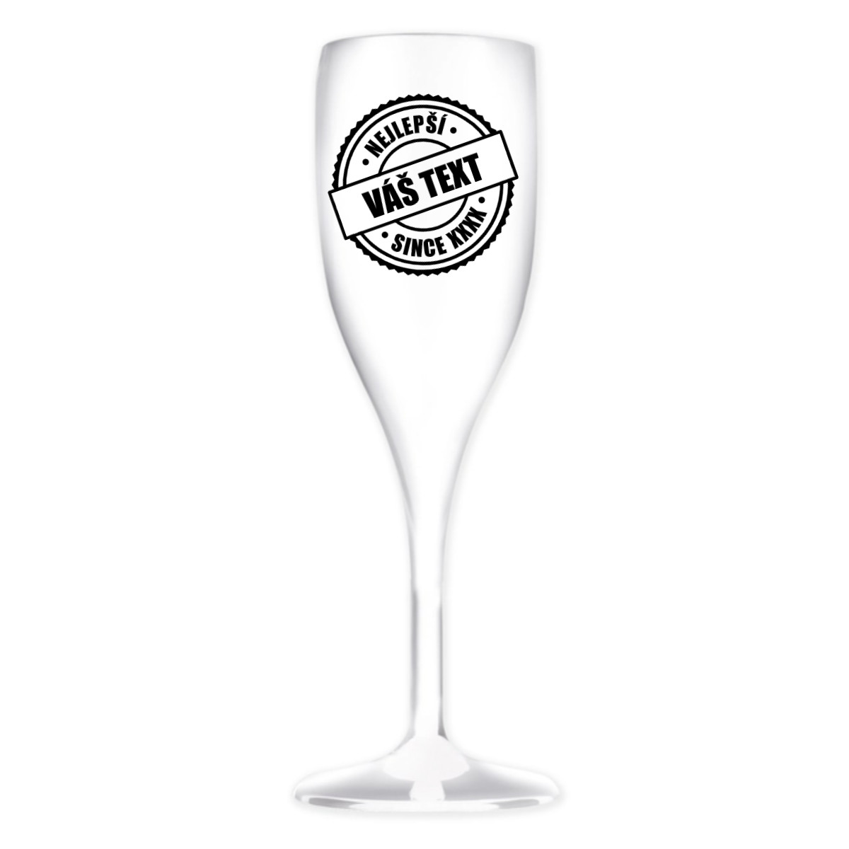 Personalizovaná nerozbitná pohár na prosecco – najlepšie xx SINCE xx