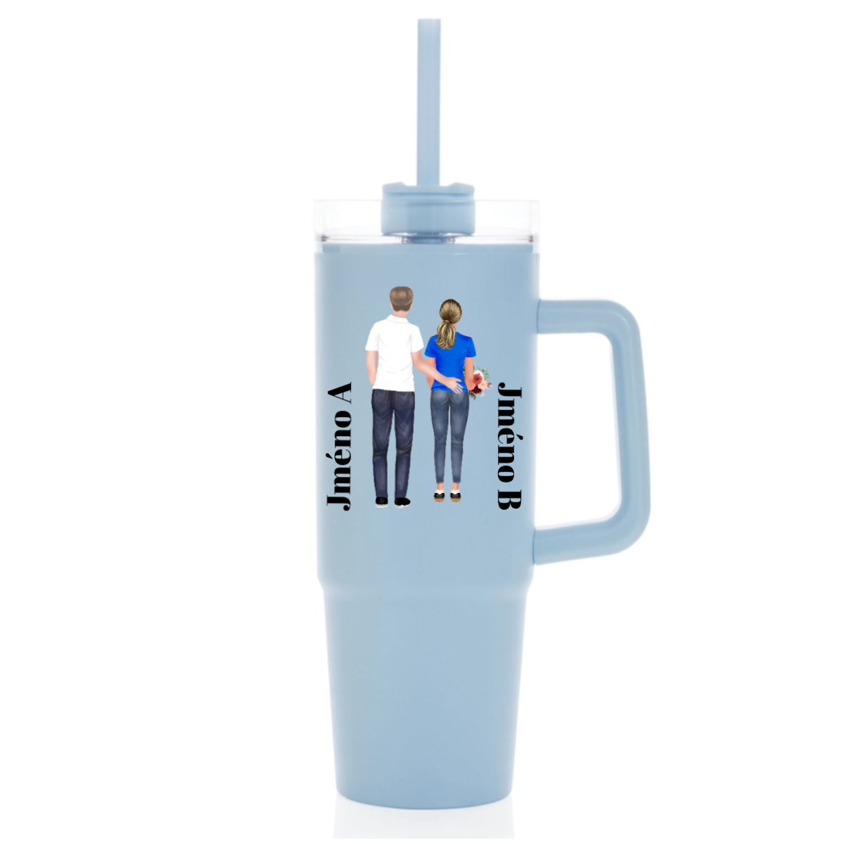 Personalizovaná termoska s průhledným víčkem s párem (obrázek 5)