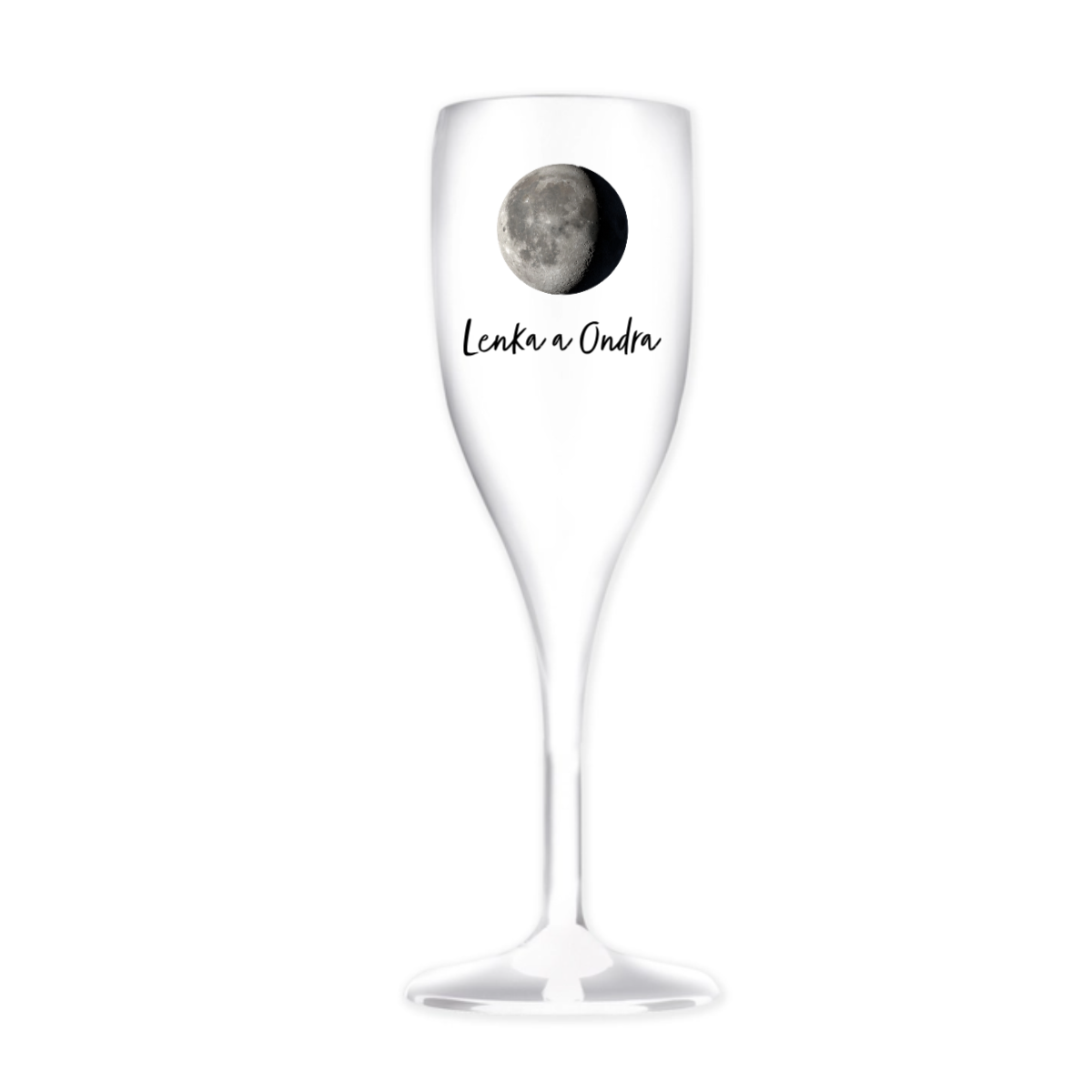 Personalizovaná nerozbitná prosecco sklenice s měsíční fází (obrázek 4)