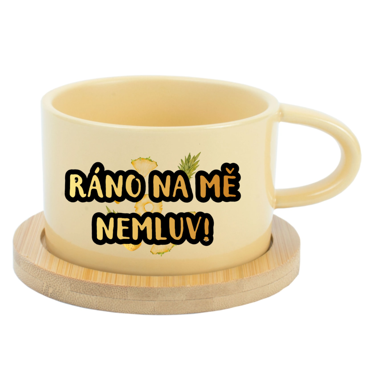 Personalizovaný keramický hrníček Makronka s ovocem a textem (obrázek 3)