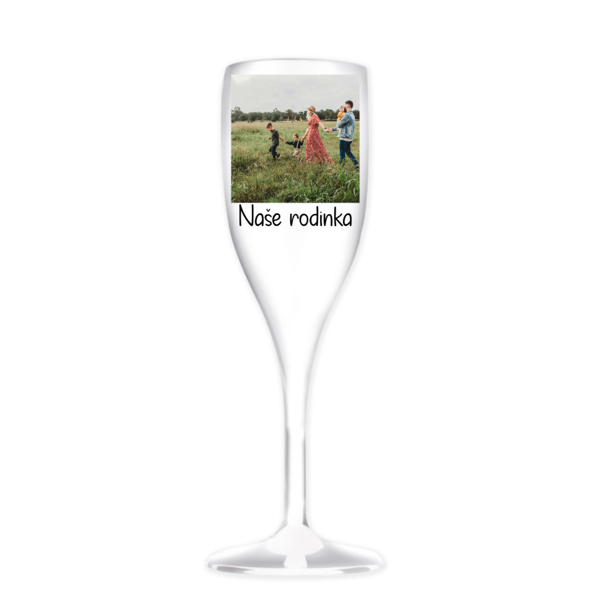 Levně Personalizovaná nerozbitná prosecco sklenice s fotografií