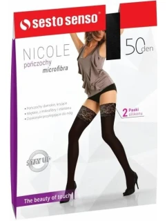 Dámské samodržící punčochy Nicole 50 DEN - Sesto Senso