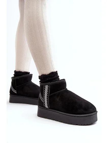 Dámské nízké sněhule 20221-4A černé - Fashion Boty