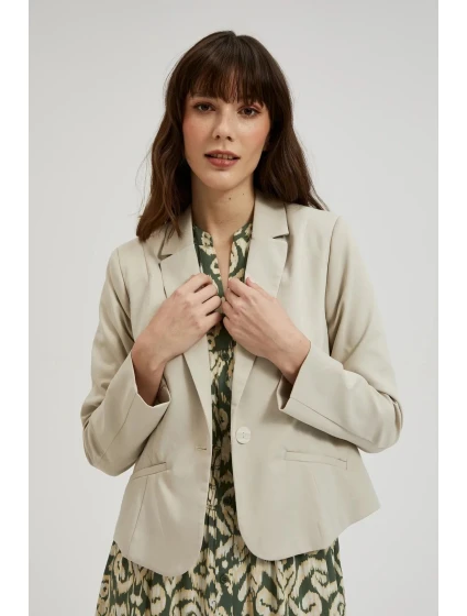 Dámské sako L-MR-4310L Světle béžová - MOODO