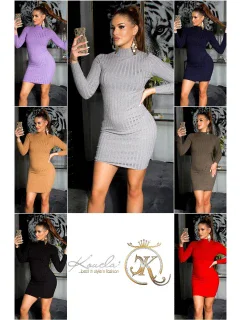 Sexy pletené šaty model 20731806 černé - FPrice