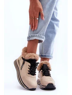 Dámská sportovní kotníková obuv model Béžová s černou Step in style model 20705893 - Inello