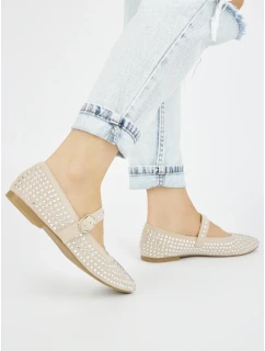 Exkluzívní dámské hnědé  baleríny bez podpatku