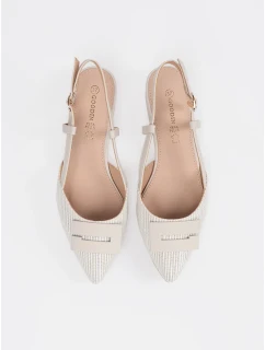 Moderní bílé dámské  lodičky bez podpatku