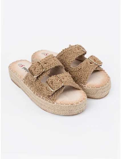 Trendy  nazouváky hnědé dámské platforma