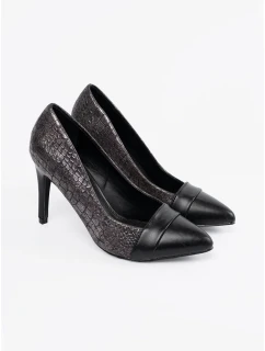 Krásné dámské  lodičky černé na jehlovém podpatku