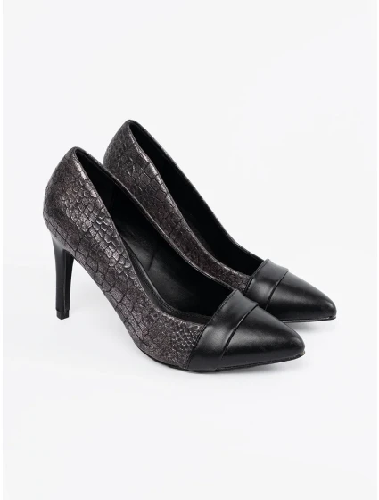 Krásné dámské  lodičky černé na jehlovém podpatku