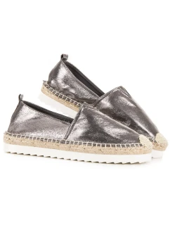 Nazouvací šedé lesklé polobotky