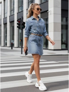 Dámské mini šaty v jedné velikosti s páskem modré Dstreet model 22321075 - FashionStreet