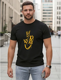 koszulka męska z nadrukiem Smile czarna model 22185600 - FashionStreet