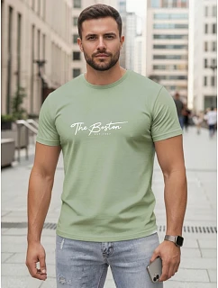 Tshirt męski bawełniany z nadrukiem The Boston zielony model 22305512 - FashionStreet