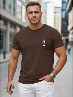 Tshirt męski bawełniany z nadrukiem AS brązowy model 22305572 - FashionStreet