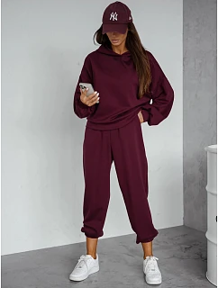 Komplet damski  z kapturem bordowy model 22352976 - FashionStreet