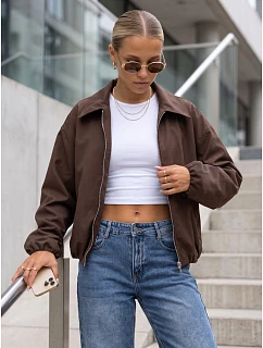 Krótka kurtka damska przejściowa bez brązowa model 22350770 - FashionStreet