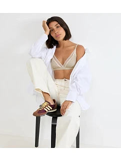 Dámská podprsenka GO Ribbed R Bralette - GRAY - sv. béžová M013 - SLOGGI