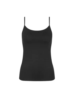 Sense Of Cotton Spaghetti Top - BLACK - TRIUMPH BLACK - TRIUMPH