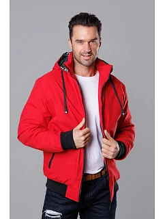 Červená pánská sportovní bunda s kapucí model 18311032 - J.STYLE